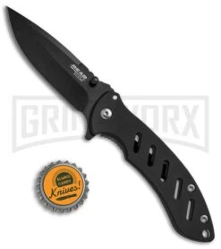 Bear Edge Brisk 1.0 Black Folding Knife - Black Plain -Knivesand Tools Shop Bear Edge Brisk Black Black 61511 BHQ 68030 jr bottlecap large
