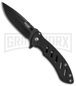 Bear Edge Brisk 1.0 Black Folding Knife - Black Plain