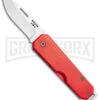 Bear & Son 110 Red Slip Joint Pocket Knife - Satin Plain -Knivesand Tools Shop Bear and Son Aluminum SJ Satin Red BHQ 107787 jr large