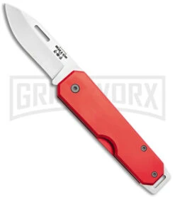 Bear & Son 110 Red Slip Joint Pocket Knife - Satin Plain