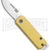 Bear & Son 109 Slip Joint Yellow Pocket Knife - Satin Plain -Knivesand Tools Shop Bear and Son Aluminum SJ Yellow Satin BHQ 107783 jr large
