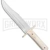 Bear & Son Bowie White Bone Fixed Blade - Satin Plain -Knivesand Tools Shop Bear and Son Bowie White Bone Satin WSB02 BP 22033 jr large