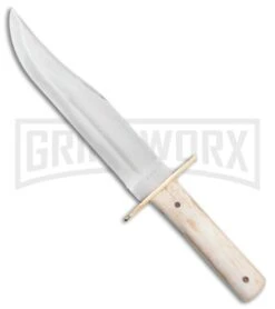 Bear & Son Bowie White Bone Fixed Blade - Satin Plain