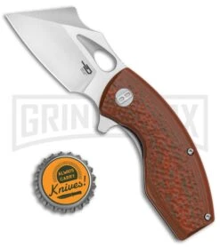 Bestech Knives Lizard Flipper Knife Natural Green/Orange G-10 - Satin Plain -Knivesand Tools Shop Bestech Knives Lizard Green Orange G 10 Satin BG39B BHQ 124917 jr bottlecap large