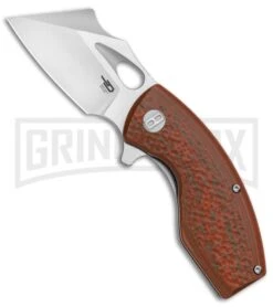 Bestech Knives Lizard Flipper Knife Natural Green/Orange G-10 - Satin Plain