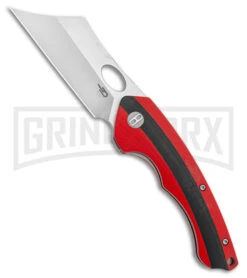 Bestech Knives Skirmish Red/Black G-10 Folding Knife - Satin Plain