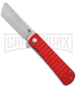 Bestech Knives Titan Red G-10 Folding Knife - Satin/SW D2 Plain