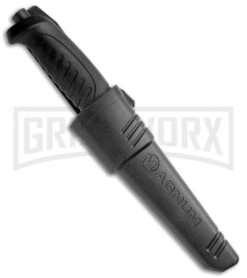 Boker Magnum Knivgar Black Polymer Fixed Blade Knife - Satin Plain -Knivesand Tools Shop Boker Magnum Knivgar Hunting Black Synthetic 02MB010 BHQ 118414 jr sheath large