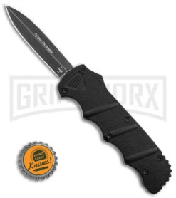 Boker Kalashnikov Black Aluminum OTF Automatic Knife - Dagger Black SW Plain -Knivesand Tools Shop Boker Plus Kalashinov Dagger OTF Automatic Knife Black Aluminium 3in Black SW BHQ 126000 td size large