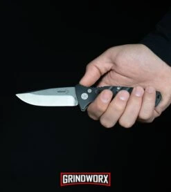 Boker Plus Strike Manual Knife - Drop Point Stonewash Plain -Knivesand Tools Shop Boker Plus Strike Drop Point Automatic Knife Stonewash 01BO400N BHQ 32040 kp in hand web large