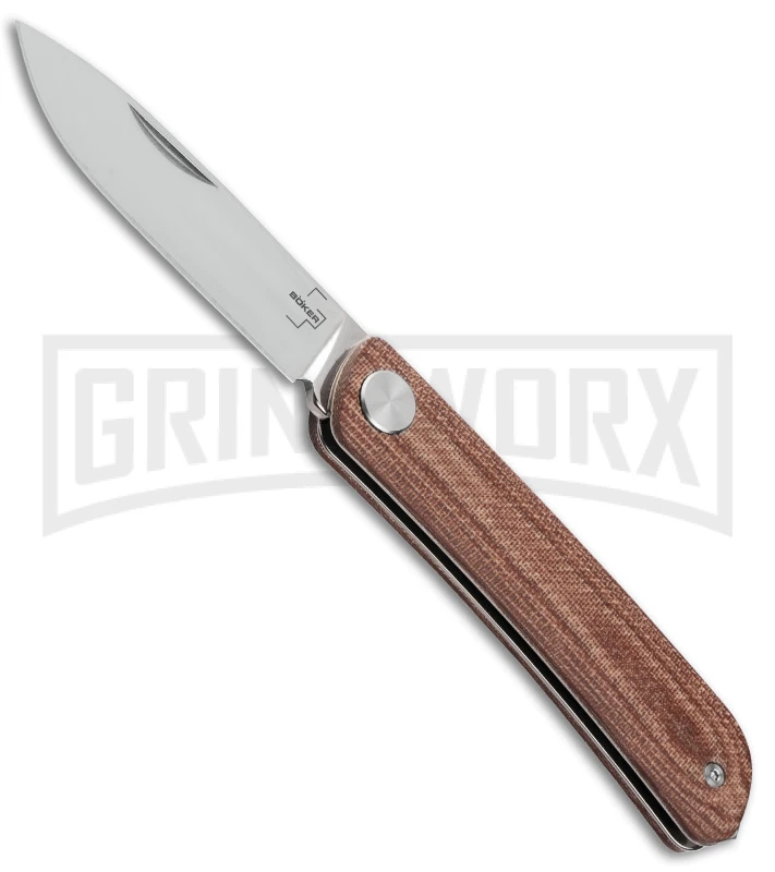 Boker Plus Tech Tool Premium Brown Micarta Slip Joint Knife - Satin Plain Boker Plus Tech Tool Premium Brown Micarta Slip Joint Knife - Satin Plain -Knivesand Tools Shop Boker Plus Tech Tool Premium SJ Brown Micarta Satin BHQ 139160 jr 2 large