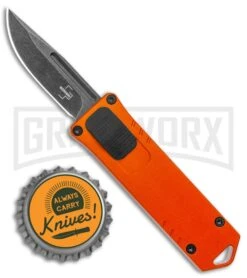 Boker Plus USB OTF Black Automatic Knife Aluminum - Orange SW Plain -Knivesand Tools Shop Boker Plus USB OTF Auto Orange Aluminum Black SW BHQ 125997 jr bottlecap large