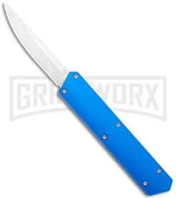 Boker USA Kwaiken OTF Automatic Knife Blue Aluminum (3.4" Satin) 06EX550