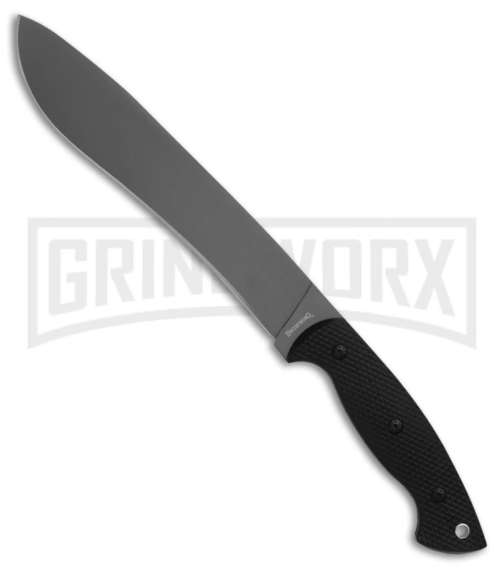 Browning Bush Craft Camp Black Polymer Fixed Blade Knife - Gray Plain Browning Bush Craft Camp Black Polymer Fixed Blade Knife - Gray Plain -Knivesand Tools Shop Browning Bush Craft Camp Black Polymer Gray BP 24739 jr large