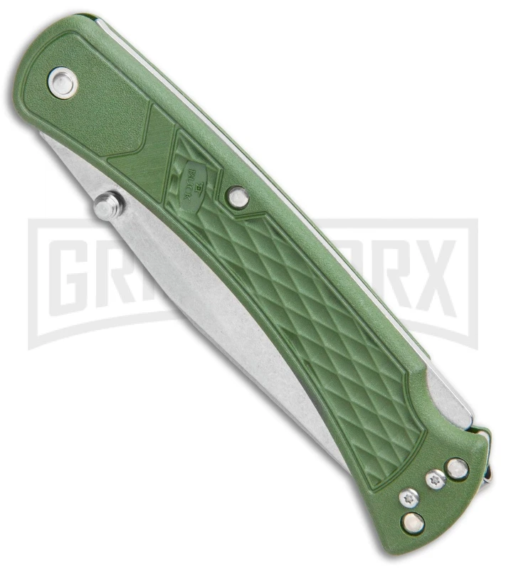 Buck 110 Slim Select OD Green Lockback Knife- Satin Plain Buck Knives Buck 110 Slim Select OD Green Lockback Knife- Satin Plain -Knivesand Tools Shop Buck 110 Slim Select LB OD Green Satin 0110ODS2 BHQ 106666 jr spine large