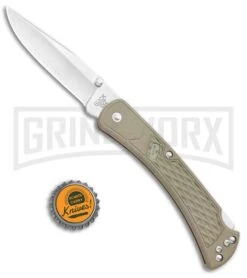 Buck Knives Buck 110 Slim Select Tan Lockback Knife - Satin Plain 5 Buck Knives Buck 110 Slim Select Tan Lockback Knife - Satin Plain -Knivesand Tools Shop Buck 110 Slim Select LB Tan Satin 0110BRS2 B BHQ 106659 jr bottlecap large