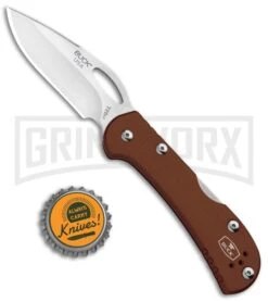 Buck Knives Buck Mini SpitFire Brown Folding Knife - Satin Plain -Knivesand Tools Shop Buck Mini SpitFire LB Brown Satin 0726BRS BHQ 92995 jr bottlecap large