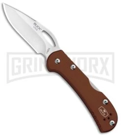 Buck Knives Buck Mini SpitFire Brown Folding Knife - Satin Plain