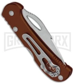 Buck Knives Buck Mini SpitFire Brown Folding Knife - Satin Plain -Knivesand Tools Shop Buck Mini SpitFire LB Brown Satin 0726BRS BHQ 92995 jr side large