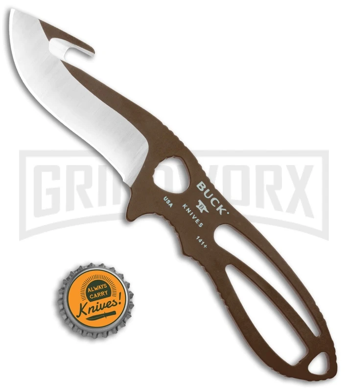 Buck PakLite Large Skinner Guthook Brown Fixed Blade Knife - Satin Recurve Buck Knives Buck PakLite Large Skinner Guthook Brown Fixed Blade Knife - Satin Recurve -Knivesand Tools Shop Buck PackLite Large skinner guthook Brown Satin 0141BRG BHQ 106681 jr bottlecap large