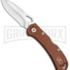 Buck Knives SpitFire Brown Folding Knife - Satin Plain -Knivesand Tools Shop Buck SpitFire LB Brown Satin 0722BRS BHQ 92989 jr large