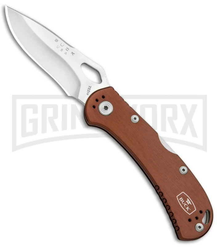 Buck Knives SpitFire Brown Folding Knife - Satin Plain Buck Knives SpitFire Brown Folding Knife - Satin Plain -Knivesand Tools Shop Buck SpitFire LB Brown Satin 0722BRS BHQ 92989 jr large
