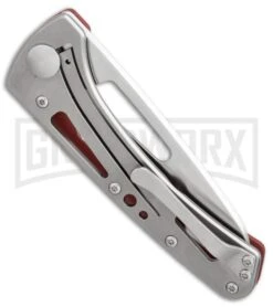 Buck Knives Buck Vertex Red Aluminum Folding Knife - Satin Plain -Knivesand Tools Shop Buck Vertex red aluminum satin 0418RDS B BHQ 66592 er side large