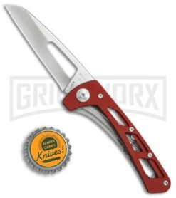 Buck Knives Buck Vertex Red Aluminum Folding Knife - Satin Plain -Knivesand Tools Shop Buck Vertex red aluminum satin 0418RDS B BHQ 66592 er size large