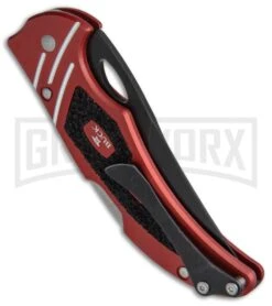 Buck Knives Buck Volt Red Aluminum Lock Back Knife - Black Plain -Knivesand Tools Shop Buck Volt LB Red Aluminum Black 0710RDS B BHQ 66593 jr side large