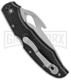 Byrd Cara Cara 2 Folding Knife Black FRN W/ Emerson Wave Opener - Satin Serr -Knivesand Tools Shop Byrd Cara Cara 2 LB Emerson Opener FRN Satin Serr BY03PSBK2W BHQ 97494 jr side large