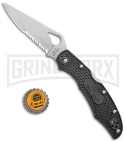 Byrd Cara Cara 2 Gray FRN Folding Knife - Satin Serr -Knivesand Tools Shop Byrd Cara Cara 2 LB Gray FRN Satin Serr BY03PSGY2 BHQ 89818 jr bottlecap large