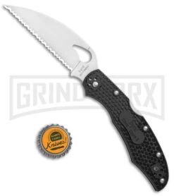 Byrd Cara Cara 2 Folding Knife Black FRN Wharncliffe - Satin Serr -Knivesand Tools Shop Byrd Cara Cara 2 LB Wharncliffe Black Satin Serr BY03SBKWC2 BHQ 139733 jr bottlecap large