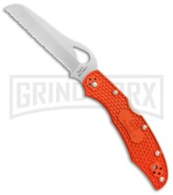 Byrd Orange Cara Cara Rescue 2 FRN Folding Knife - Satin Serr