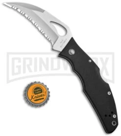 Byrd Crossbill Black G-10 Folding Knife - Satin Full Serr -Knivesand Tools Shop Byrd Crossbill LB Black G 10 Satin Full Serr BY07GS BHQ 7365 jr bottlecap large