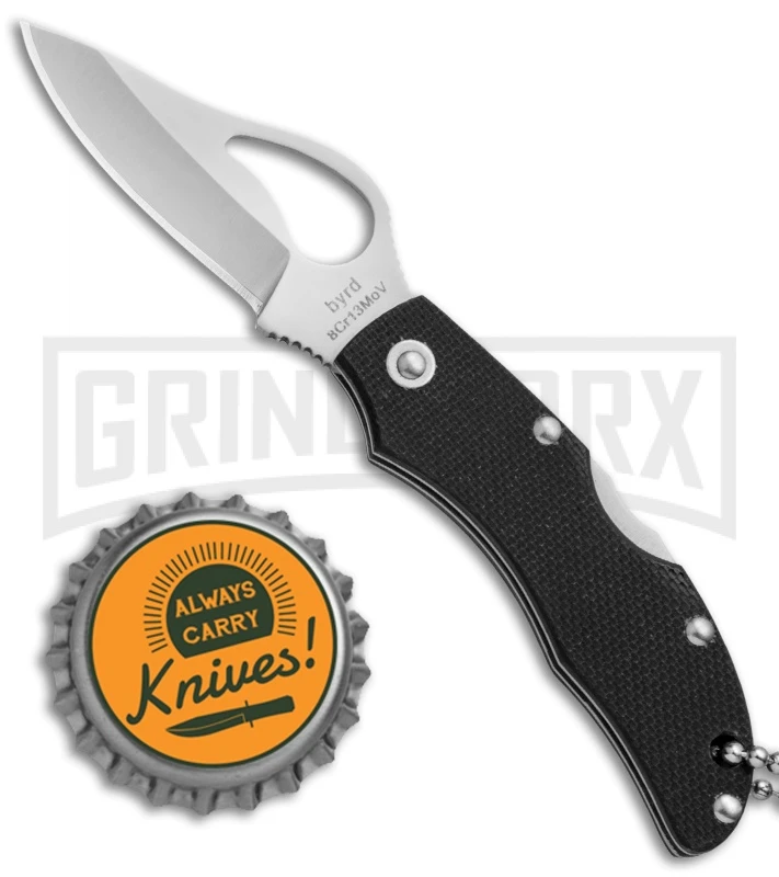 Byrd Finch Black G-10 Folding Knife - Satin Plain Byrd Finch Black G-10 Folding Knife - Satin Plain -Knivesand Tools Shop Byrd Finch LB Black G 10 SPYDER BY11GP BHQ 68888 jr bottlecap large