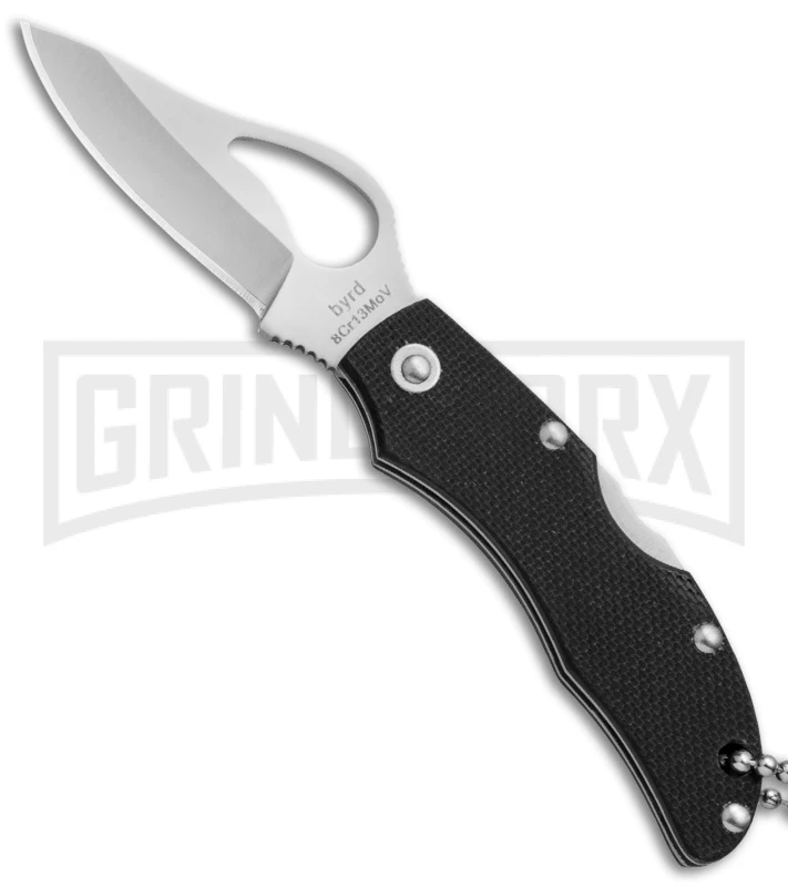 Byrd Finch Black G-10 Folding Knife - Satin Plain Byrd Finch Black G-10 Folding Knife - Satin Plain -Knivesand Tools Shop Byrd Finch LB Black G 10 SPYDER BY11GP BHQ 68888 jr large