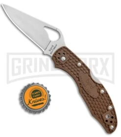 Byrd Meadowlark 2 Brown FRN Folding Knife - Satin Plain -Knivesand Tools Shop Byrd Meadowlark 2 LB Brown FRN Satin BY04PBN2 BHQ 89820 jr bottlecap large