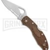 Byrd Meadowlark 2 Brown FRN Folding Knife - Satin Serr -Knivesand Tools Shop Byrd Meadowlark 2 LB Brown FRN Satin Serr BY04PSBN2 BHQ 89823 jr large