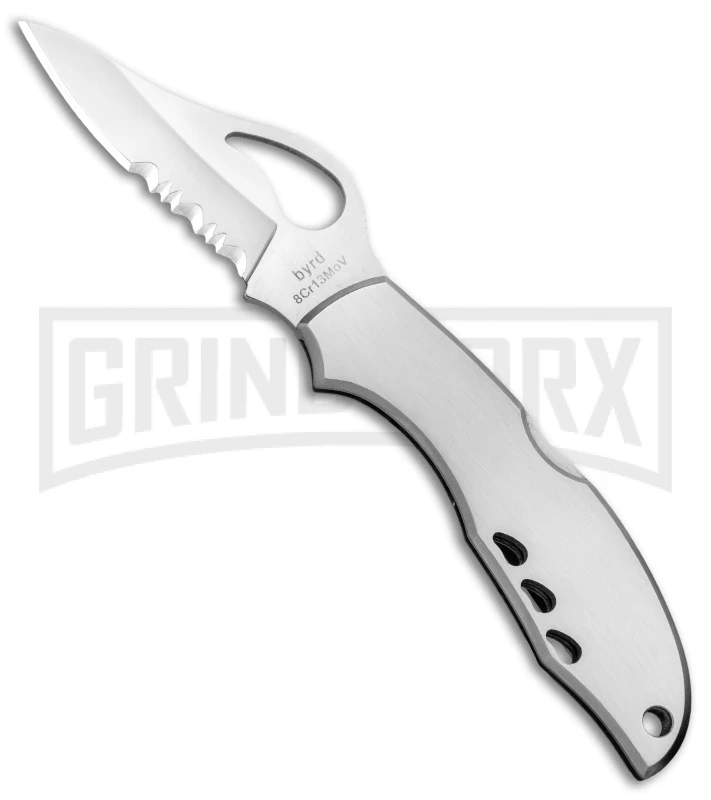 Byrd Meadowlark Stainless Steel Folding Knife - Satin Serr Byrd Meadowlark Stainless Steel Folding Knife - Satin Serr -Knivesand Tools Shop Byrd Meadowlark LB SS Satin Serr BY04PSCP BHQ 97669 jr large