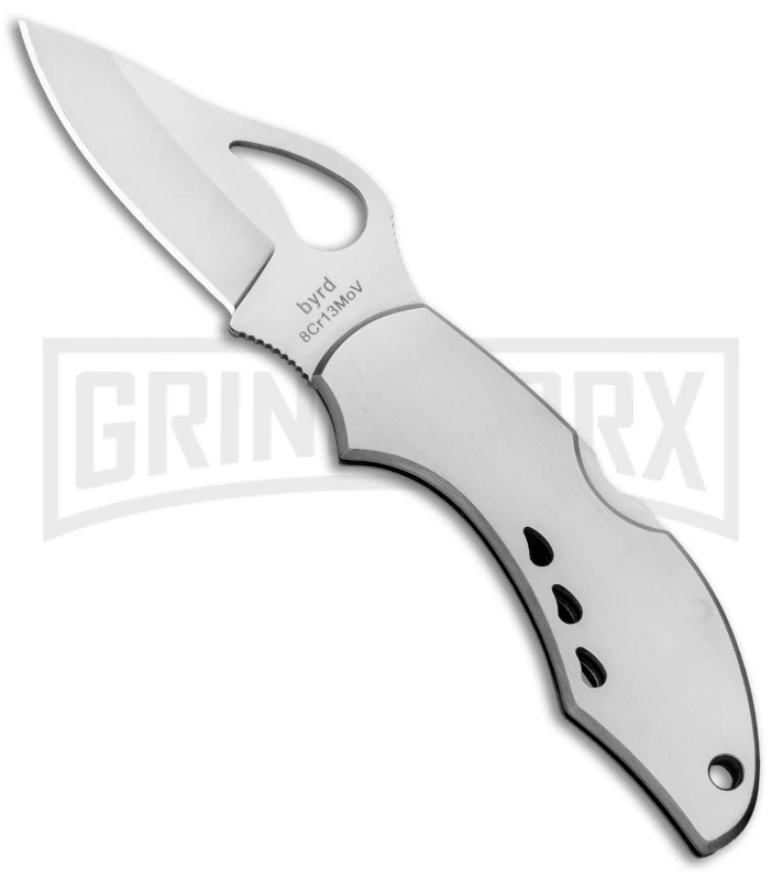 Byrd Robin Stainless Steel Folding Knife - Satin Plain Byrd Robin Stainless Steel Folding Knife - Satin Plain -Knivesand Tools Shop Byrd Robin LB SS Satin BY10PCP BHQ 97672 jr large