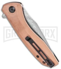 CIVIVI Baklash Stonewashed Copper Flipper Knife - Damascus Plain -Knivesand Tools Shop CIVIVI Baklash Flipper Liner Lock Stonewashed Copper Hand 3.5 Damascus C801DS 2 BHQ 115283 LS Side large