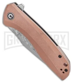 CIVIVI Baklash Stonewashed Copper Flipper Knife - Damascus Plain -Knivesand Tools Shop CIVIVI Baklash Flipper Liner Lock Stonewashed Copper Hand 3.5 Damascus C801DS 2 BHQ 115283 LS Spne large