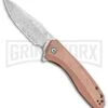 CIVIVI Baklash Stonewashed Copper Flipper Knife - Damascus Plain -Knivesand Tools Shop CIVIVI Baklash Flipper Liner Lock Stonewashed Copper Hand 3.5 Damascus C801DS 2 BHQ 115283 LS large