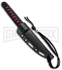 CRKT Burnley Obake Red Nylon Fixed Blade Knife - Satin Plain -Knivesand Tools Shop CRKT Burnley Obake Red Satin 2367RSC BHQ 72437 jr sheath large