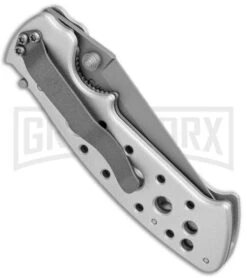 CRKT Crawford Kasper Professional Gray Folding Knife - Gray Plain -Knivesand Tools Shop CRKT Crawford Kasper Professional LL Silver Gray 7772 BHQ 76580 jr side large