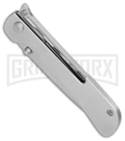 CRKT Crawford Offbeat Lockback Knife - Satin Drop Point -Knivesand Tools Shop CRKT Crawford Offbeat stainless steel satin BHQ 76678 er spine large