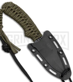 CRKT Thunder Strike Fixed Blade Neck Knife - Black Plain -Knivesand Tools Shop CRKT Crawford Thunder Strike Neck Green Paracord Black BHQ 27278 jr sheath large
