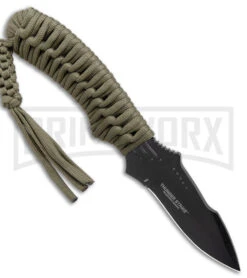 CRKT Thunder Strike Fixed Blade Neck Knife - Black Plain -Knivesand Tools Shop CRKT Crawford Thunder Strike Neck Green Paracord Black BHQ 27278 jr spine large