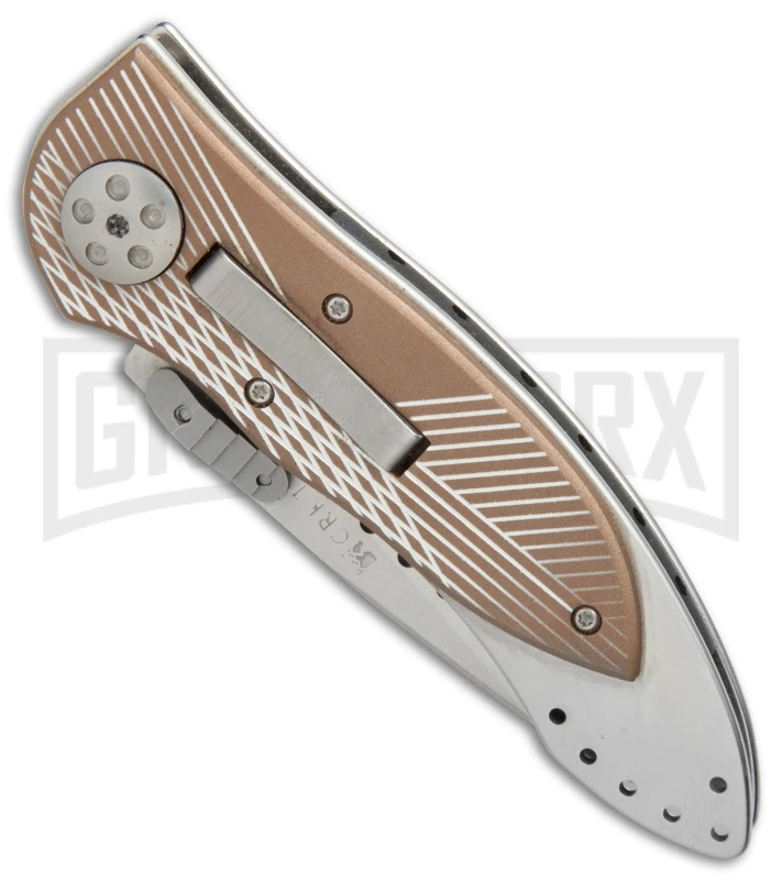 CRKT Elishewitz E-Lock Bronze Folding Knife - Satin Serr CRKT Elishewitz E-Lock Bronze Folding Knife - Satin Serr -Knivesand Tools Shop CRKT Elishewitz E Lock bronze satin serr 7333 BHQ 0477 er spine large