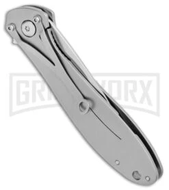 CRKT Large Eros Stainless Steel Folding Knife - Satin Plain -Knivesand Tools Shop CRKT Ken Onion Large Eros SS FL Satin 456XXP BHQ 21375 jr side large